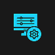User interface sliders with configuration gear icon